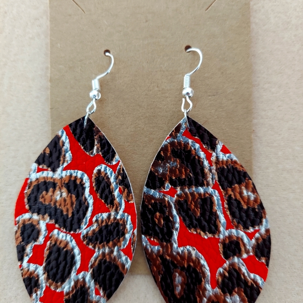 Faux leather earrings